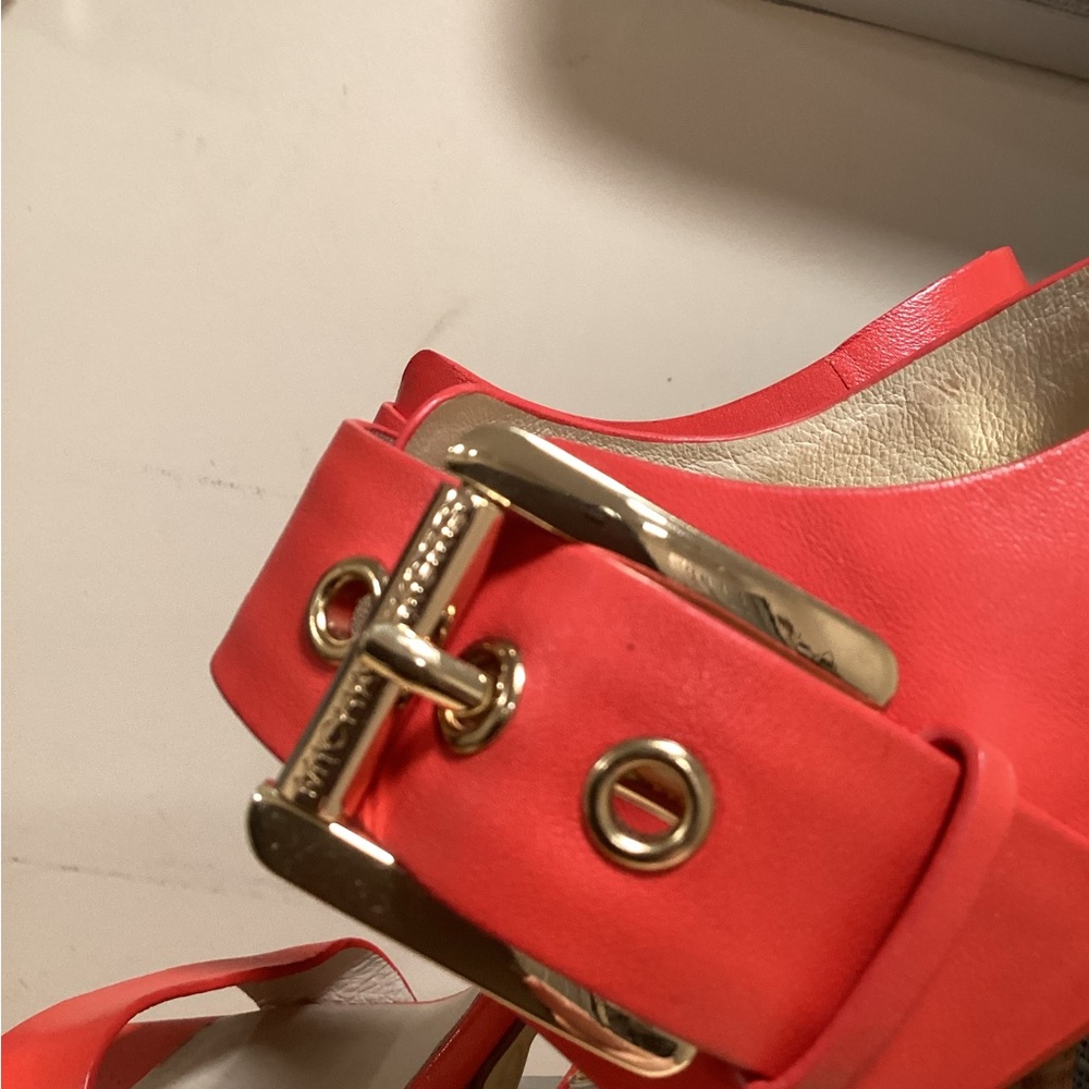 Michael Kors Becca Leather Platform Sandel in Mandarin 9M - Picture 4 of 12